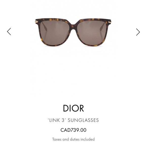 NWT DIOR Link3F Sunglasses Square Tortoise Gold - Picture 16 of 16